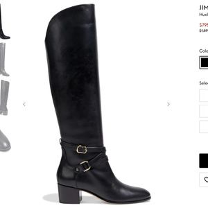 JIMMY CHOO Huxlie 45 buckled leather knee boots